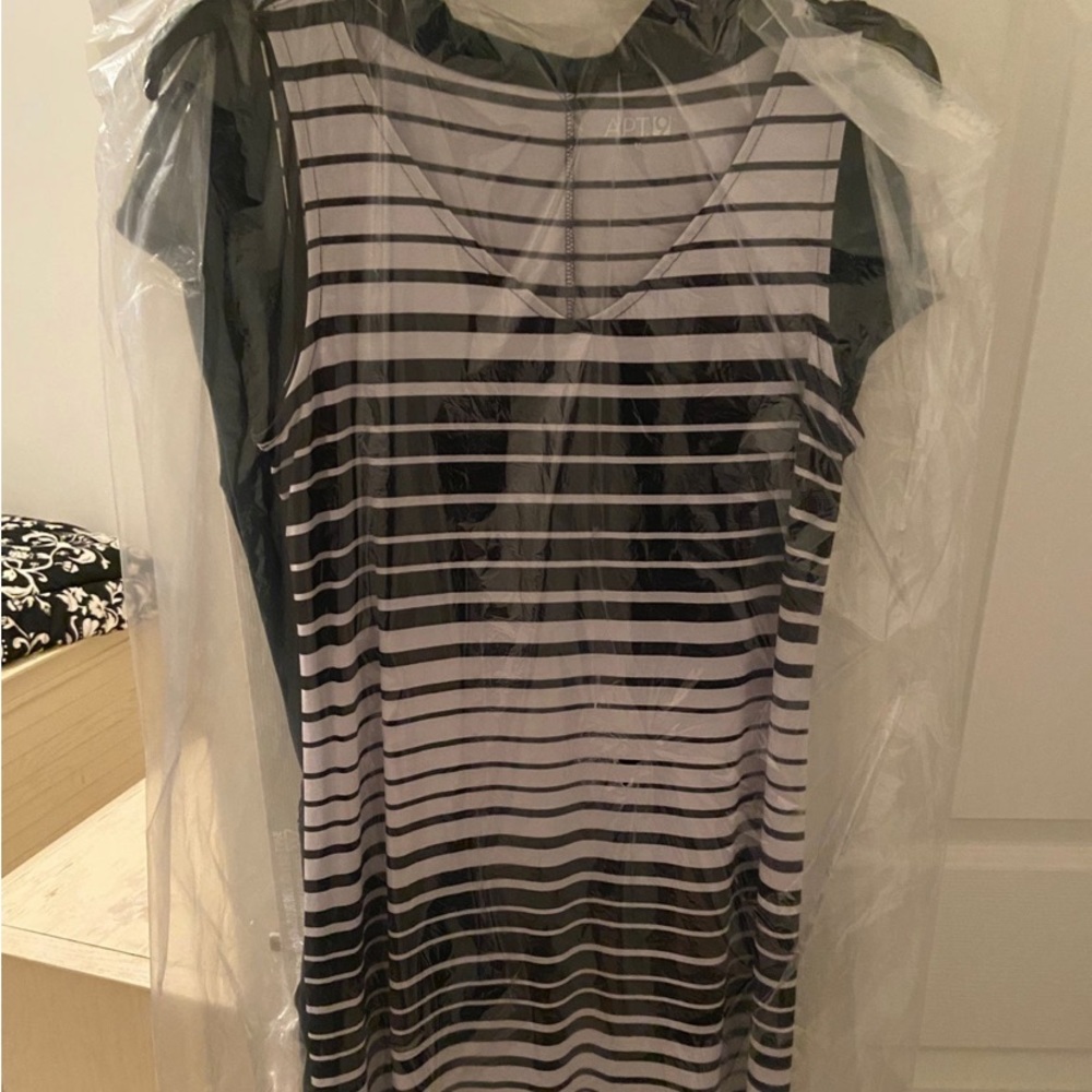 Black and white long dress